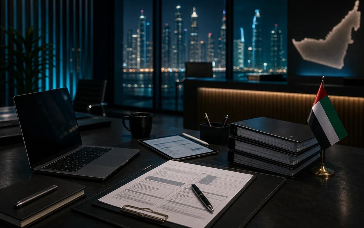 UAE free zone company setup planning workspace